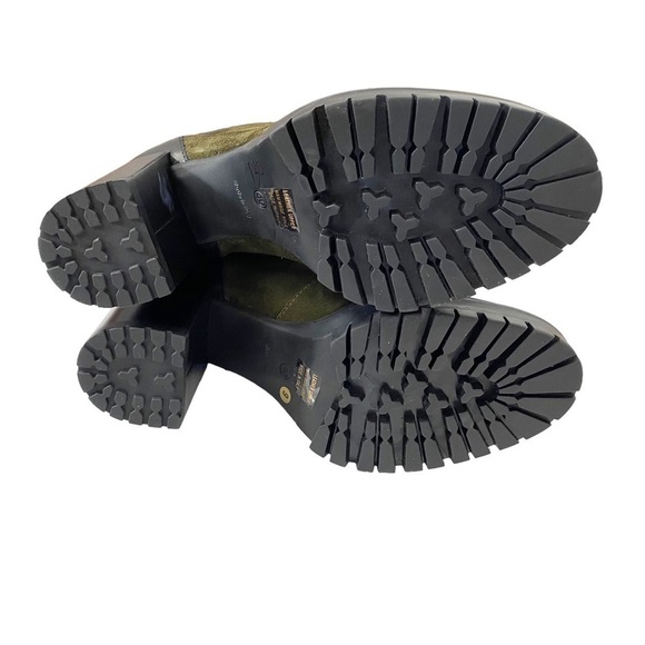 Emanuele Crasto Green Lug Sole Suede Zip Heeled Boots - Picture 6 of 6